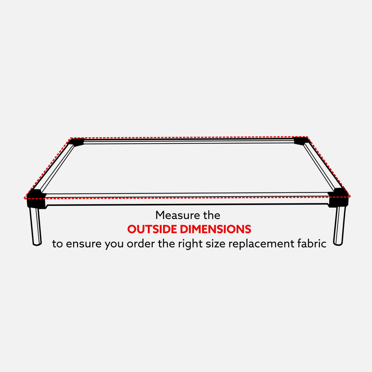 Chew Proof Armored™ Replacement Ripstop Fabric - Square Frame (Updated Dimensions)